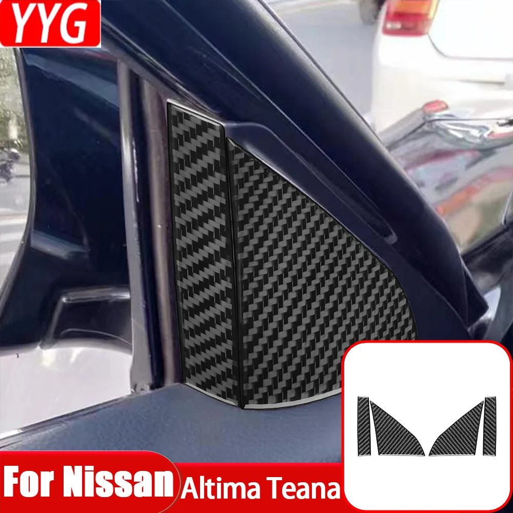 Carbon Fiber Inner A-pillar Post Panel Decal Car Interior Accessories Trim Modified Sticker For Nissan Altima Teana 2013—2018