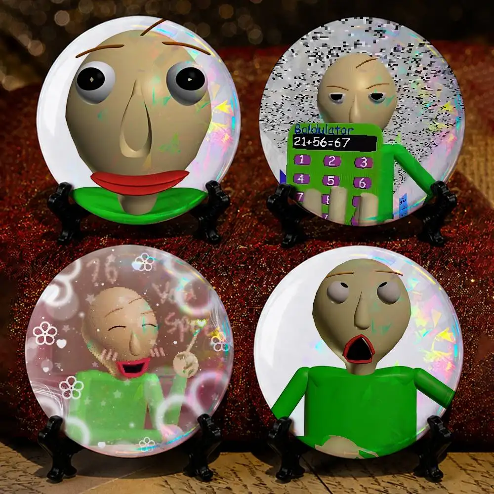 Game Character Baldi's Basics Tinplate Enamel Pins Creativity Printed Pictures Text Metal Lapel Badges Brooches