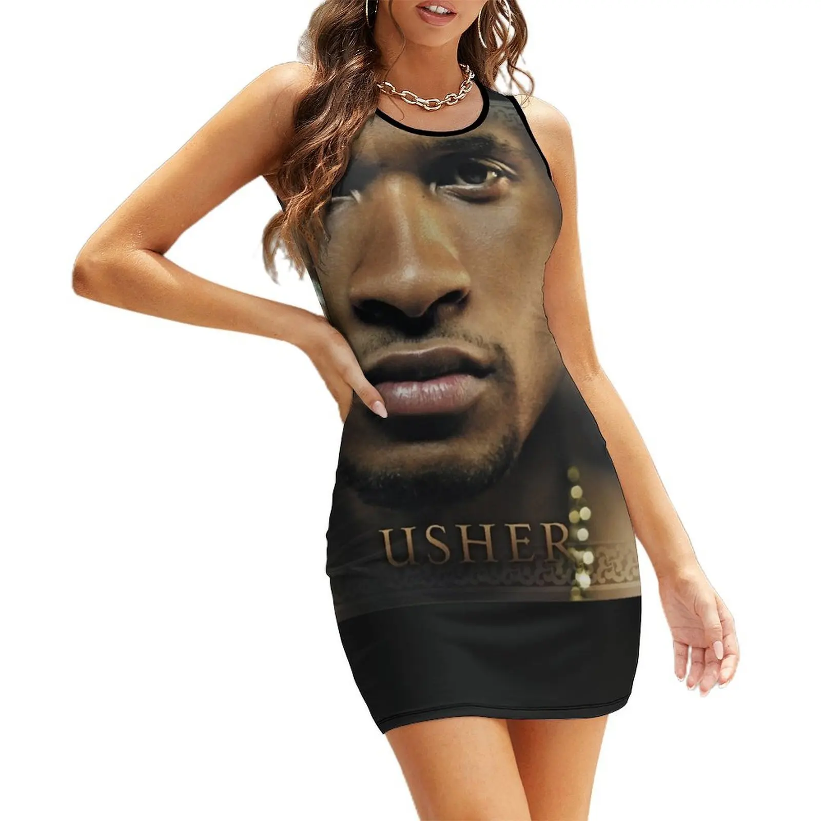 Usher Confessions تي شيرت كلاسيكي بدون أكمام فساتين صيفية بأكمام طويلة أطقم نسائية أنيقة فساتين الحفلات النسائية