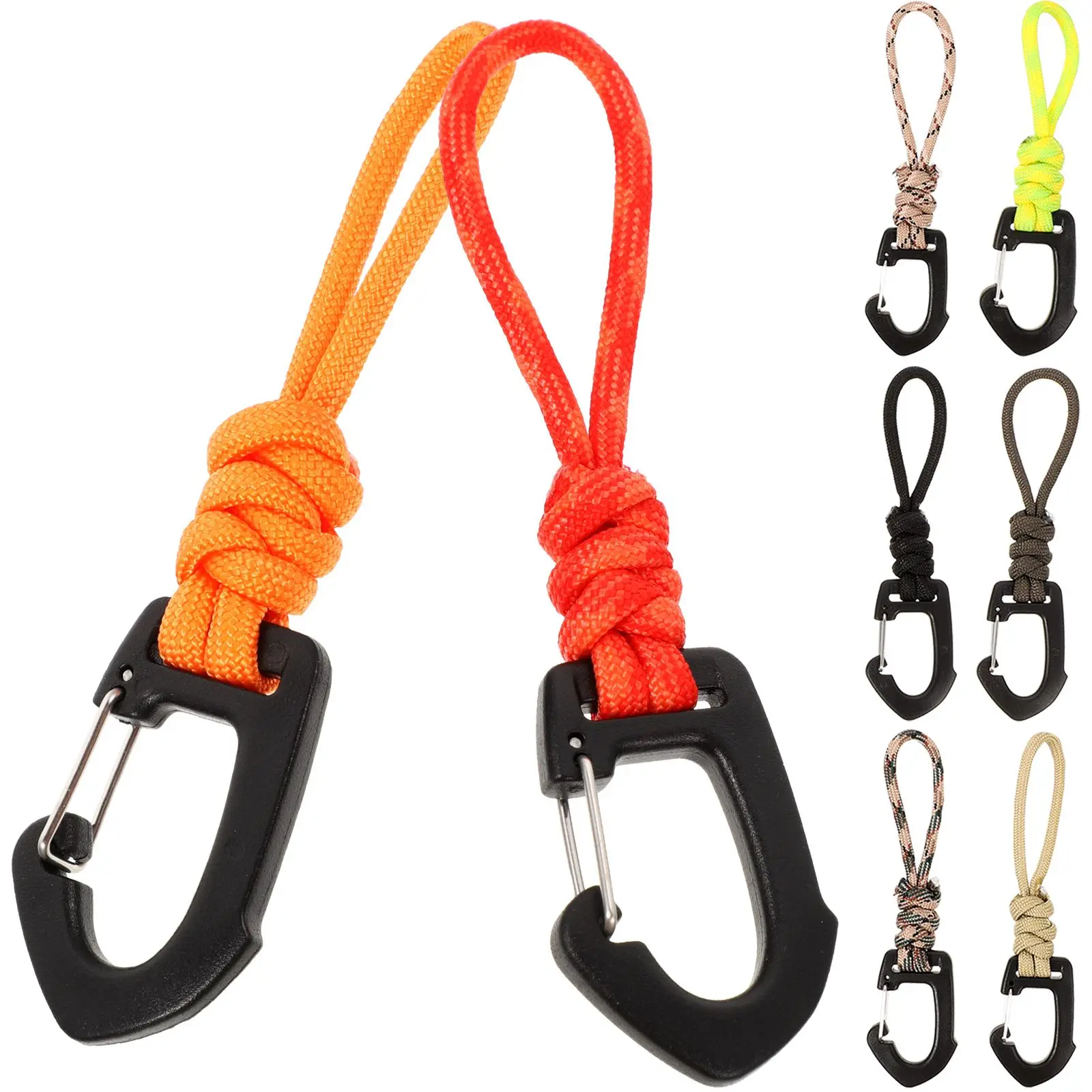 

8pcs Outdoor Lanyard Heavy Duty Durable Portable Anti-lost Camping Accessories Key Carabiner Tool Lanyards Safety For Keys