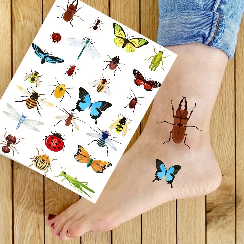 Small Bugs Insects Temporary Tattoo Stickers