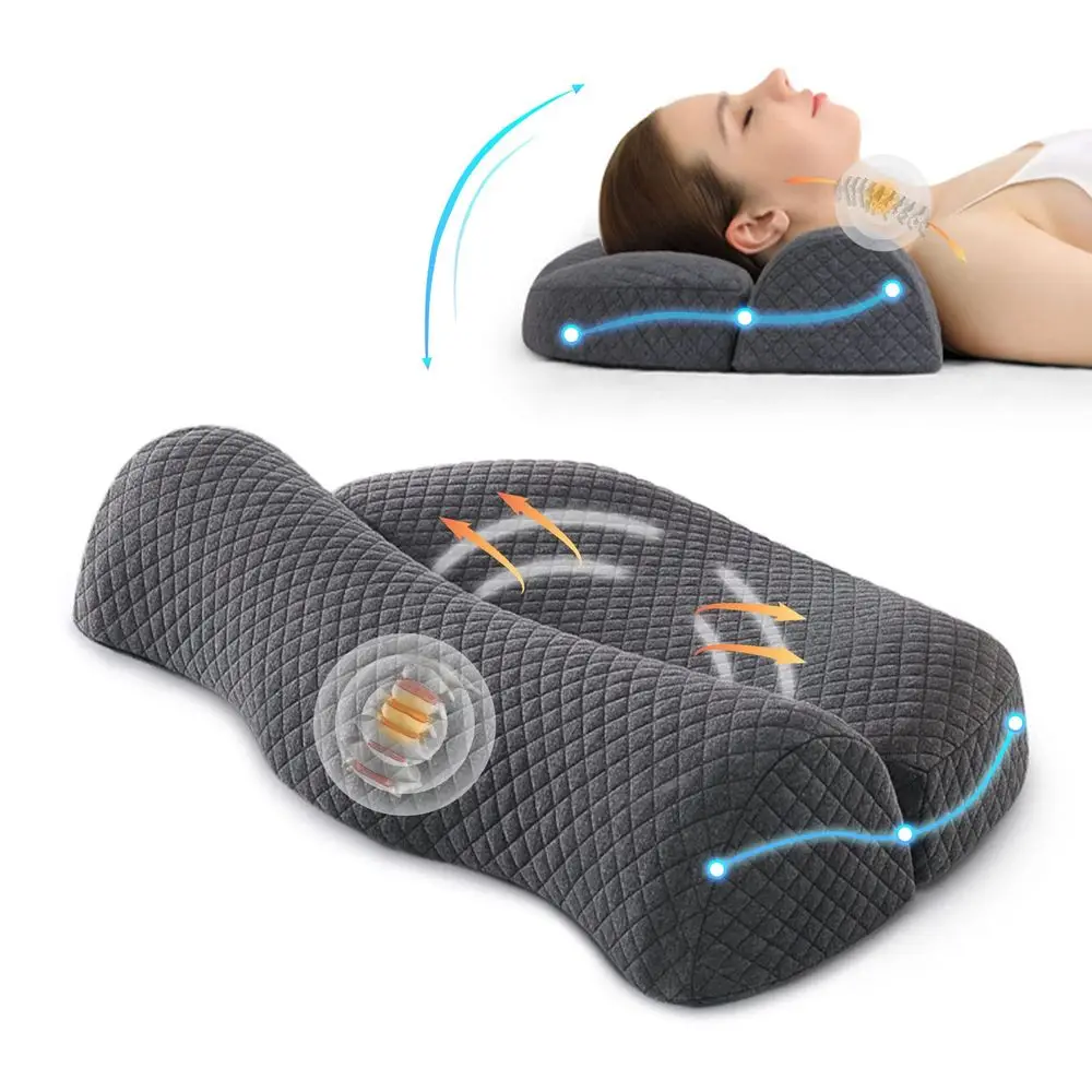 Memory Foam Pillow, Contour Pillows For Neck And Shoulder Pain, Ergonomic Orthopedic Sleeping Neck Contoured Support Pillow For