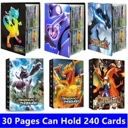 Charizard 240 шт., альбом, карточки, книга, карточки, буквы, держатель Mewtwo, папка для коллекций, защитная папка для аниме карт, подарок для ноутбука