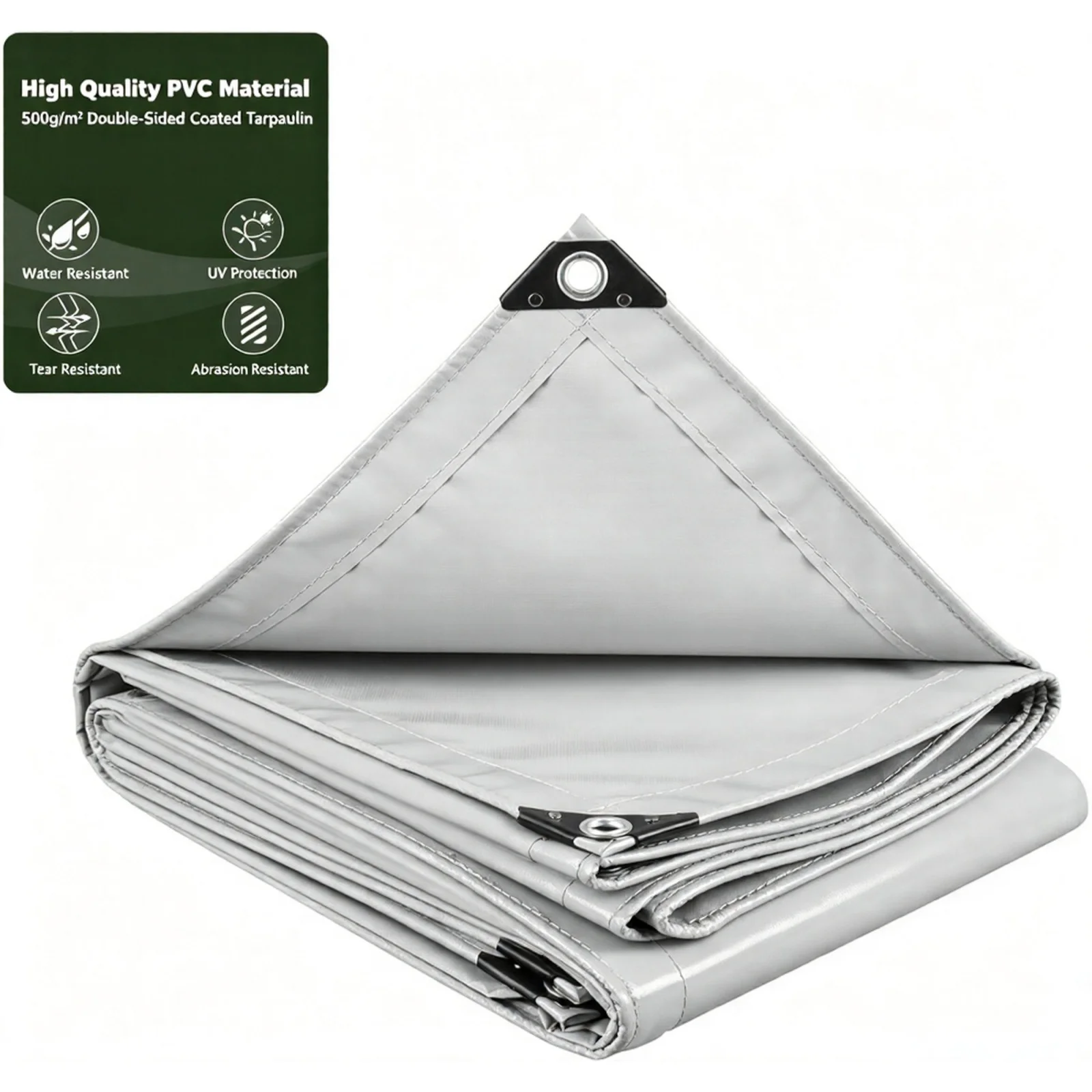 PVC-Plane Wasserdicht Hochbelastbar 500 g/m² mit Ösen Wasserdichte Schutzplane für LKWs Garten