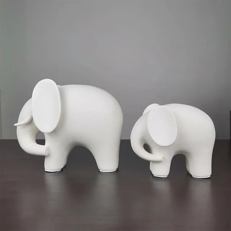 Lucky White Elephant Ceramic Office Living Room Bedroom Desktop Dining Table Modern Simple Creative Home Decoration Crafts