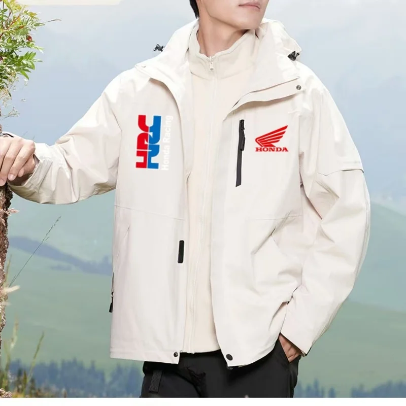 

Honda's new men's and women's three in one two-piece set of assault jackets, detachable, thickened, and plush hiking suit, water