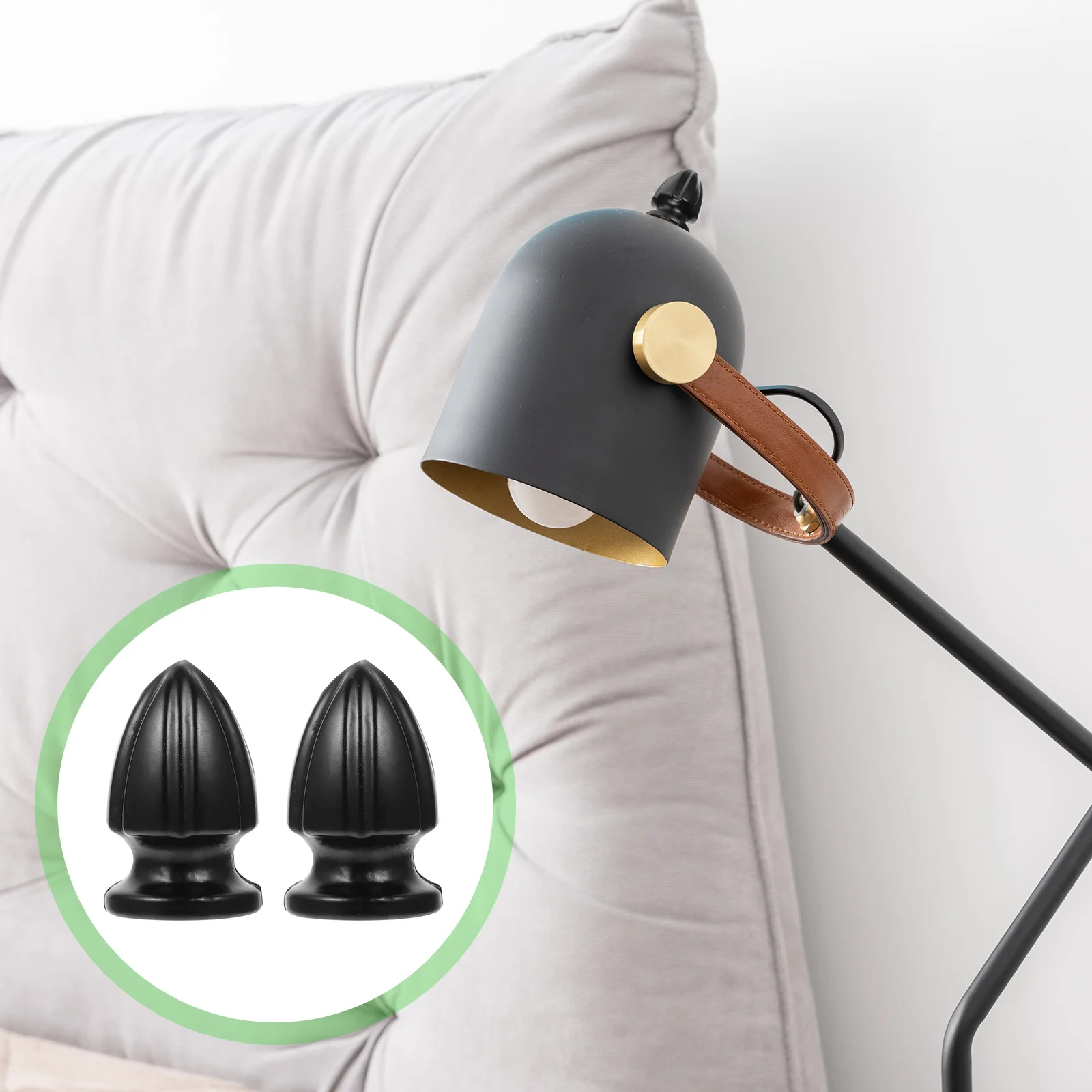 2 Pcs Shade Knob Black Floor Lamp Light Accessory Decorate Metal Lampshade Holder Zinc Alloy Table Finial Screw Caps Modern