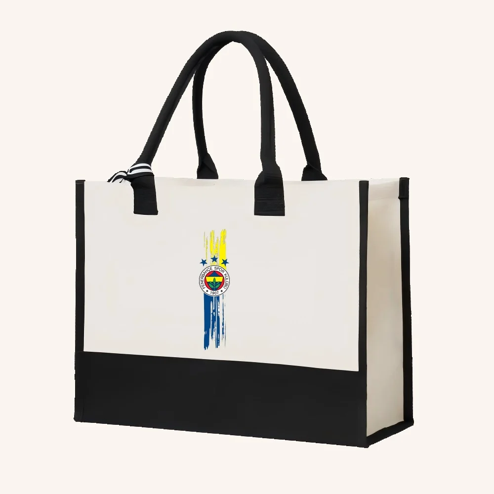 Fenerbahçe SK 2026 وصول جديد موضة عملية واسعة قابلة لإعادة الاستخدام حمل حقيبة نمط طباعة 2 لهجة الثقيلة حقيبة كتف كبيرة f #4