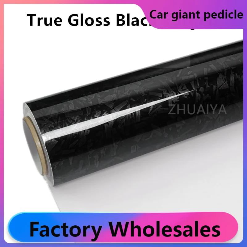 

Highest quality Gloss Forged Carbon Fiber black Vinyl Wrap film wrapping film bright 1.52*18m roll quality Warranty covering