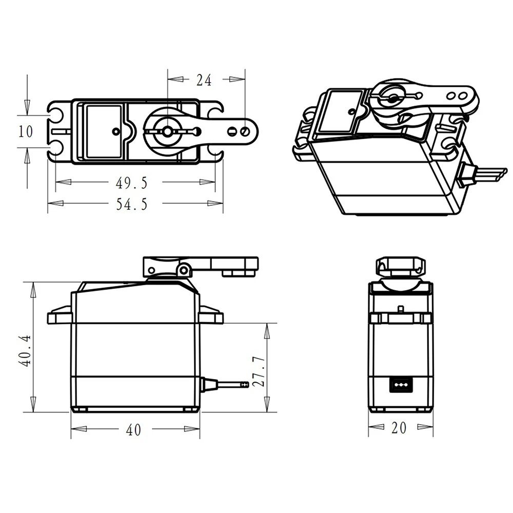 Waterproof Servo DS3218 20KG/0.14sec Metal Gear Digital Servo for 1/8 1/10 1/12 Scale RC Cars Crawler Buggy