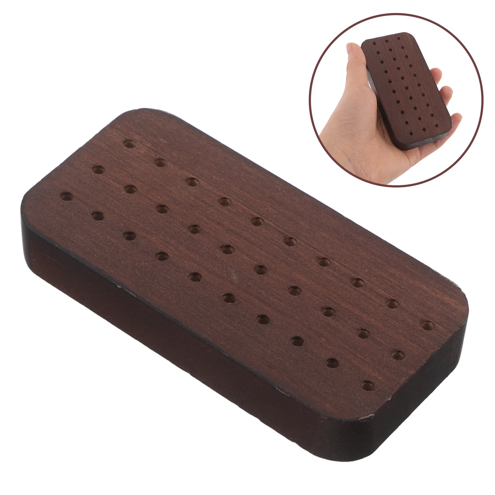 

Набор из 2 деревянных держателей для фрез для маникюра, элегантный органайзер для хранения насадок из орехового дерева, настольный бокс для мастера маникюра