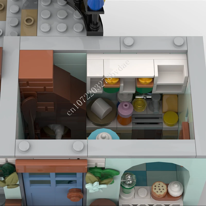 630PCS Little Bakery MOC Creative street view Model Building Blocks Architecture DIY Education Assembly Model Toys for Kids Ages