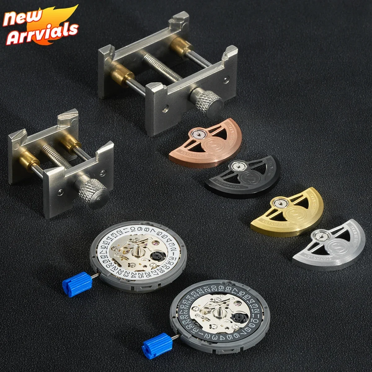 NH35 Movement Modified Mod Set Crown At 3.0 Nh35A Date Automatic Hammer Rotor Pendulum Mechanical Watch Repair Tool Refit Parts