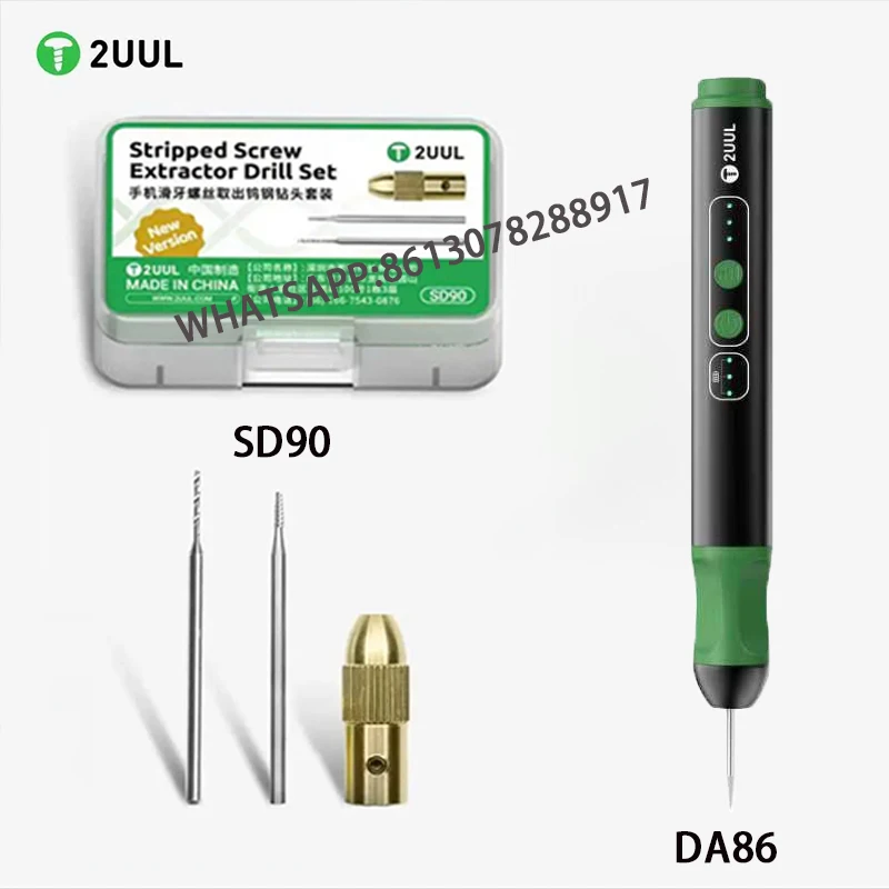 2UUL 2.35mm SD90 Alloy Sliding Thread Drill Bit for Removes Stripped Thread Screws DA84 CVT Multifunctional Polishing Pen