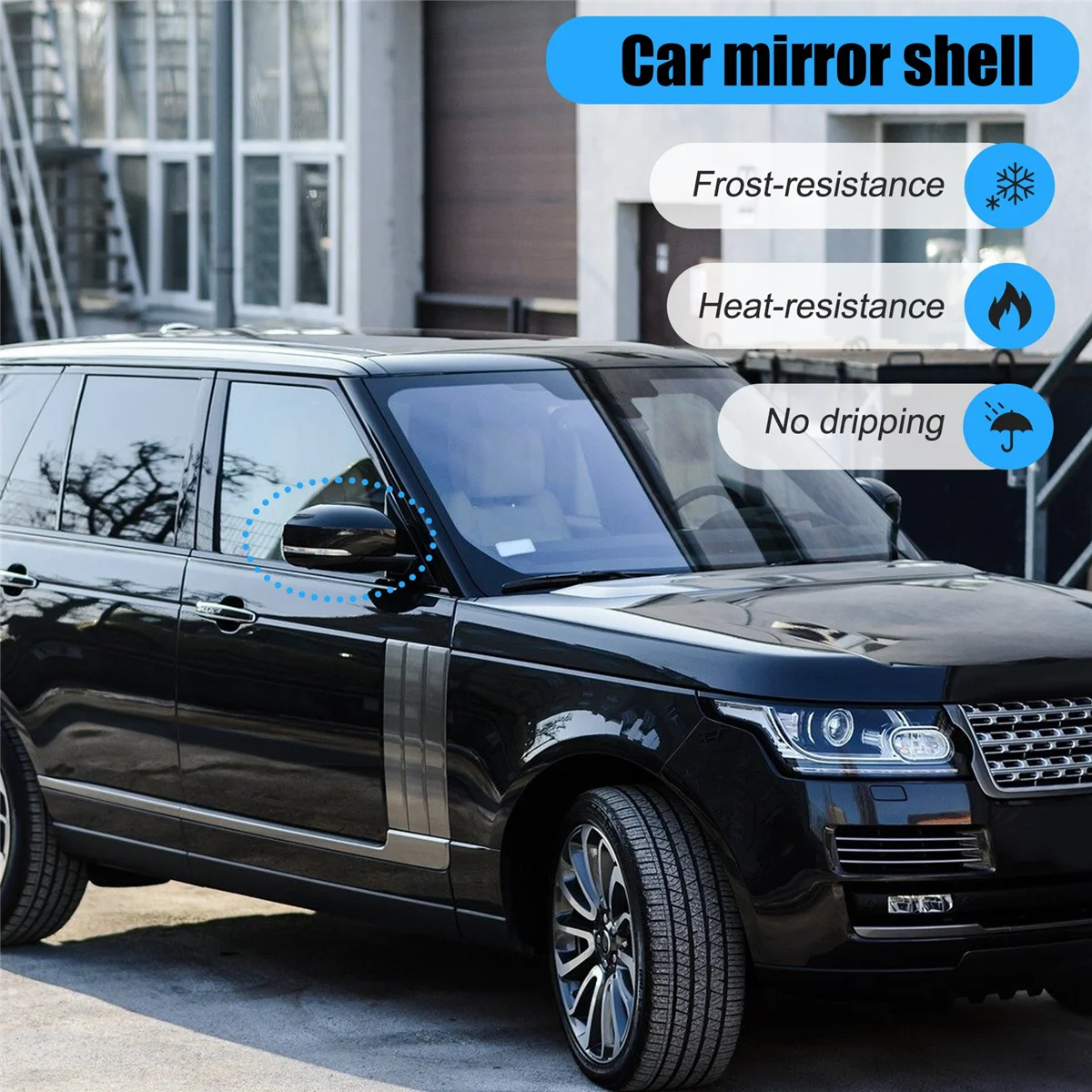 

N29R_RB Bright Black Rearview Mirror Shell LR048353 LR048354
