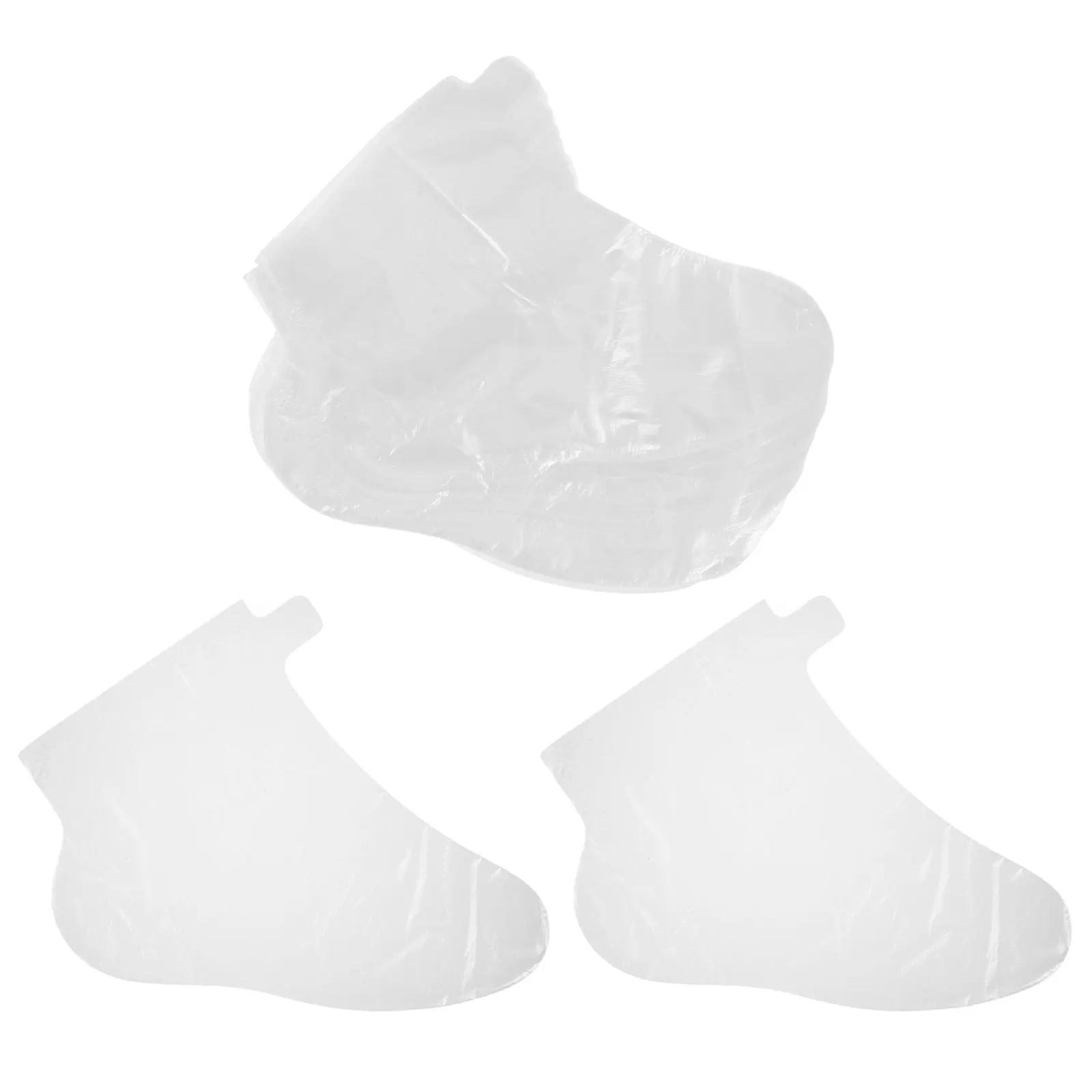 

100pcs Foot Mask Covers Disposable Plastic Socks Clear Bags Moisturizing Waterproof Heel Care Foot Waxing Tools