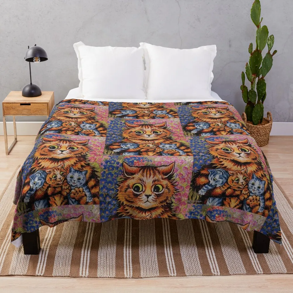 

Louis Wain and His Weird Cats, Animal Painting Throw Blanket sofa bed Vintage Blankets