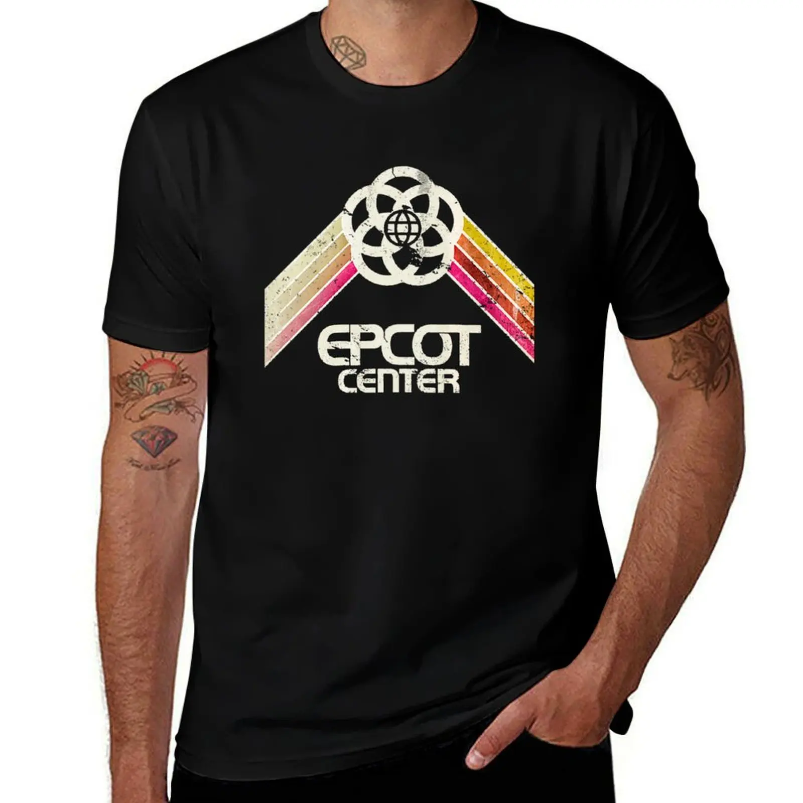 EPCOT Center Vintage Logo T-Shirt Functional Casual Short Sleeve Tee T-Shirt