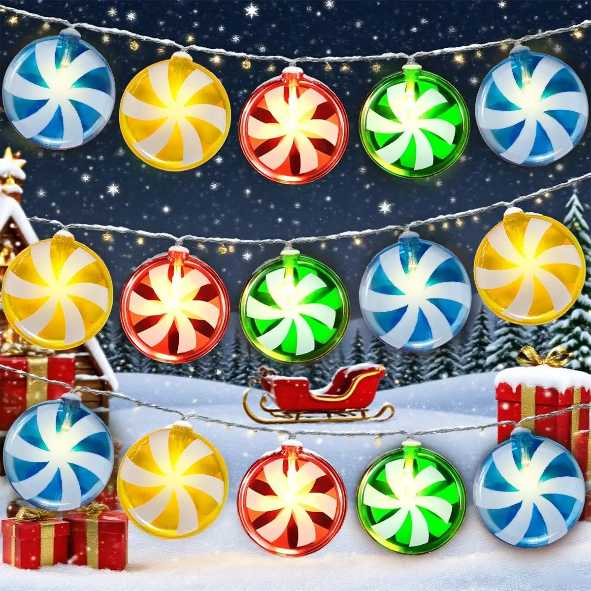 1 قطعة عيد الميلاد قصب حلوى سلسلة أضواء بطارية تعمل الجنية أضواء للخارجية داخلي عيد ميلاد الزفاف المنزل فناء عيد الميلاد ديكور