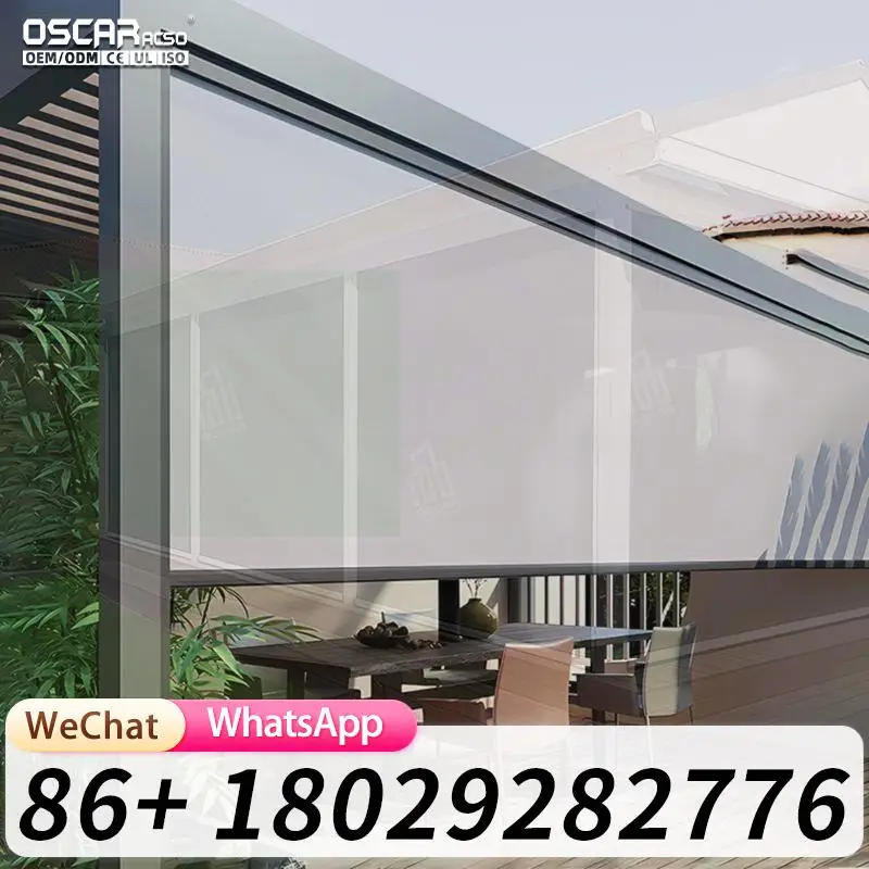 Smart Aluminum Pergola Gazebo with Hardtop for All Season Outdoor Kitchen Backyard Party Rolling Blind
