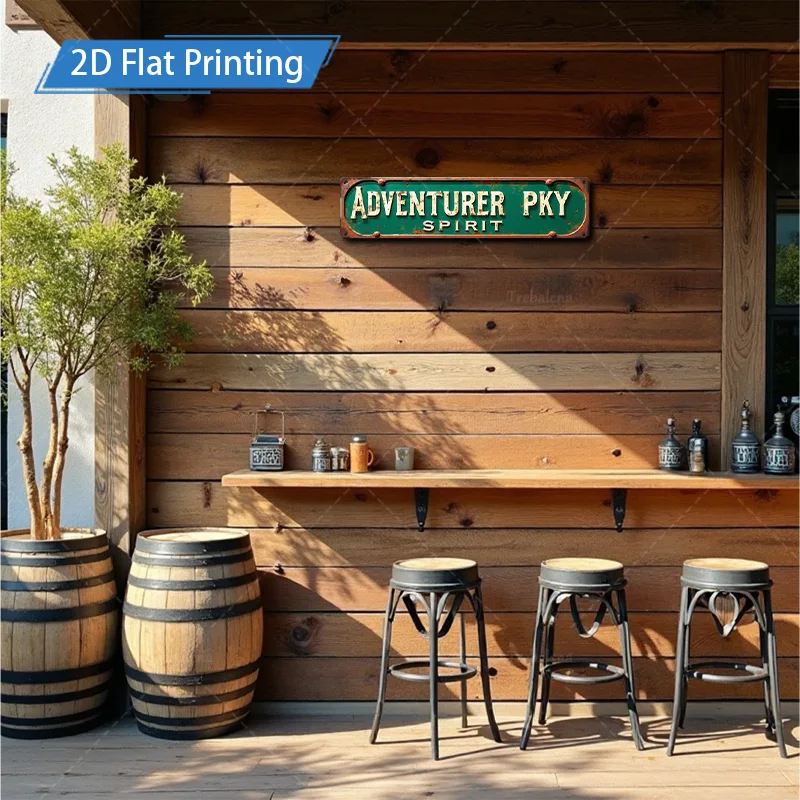 1 قطعة 4x16 بوصة علامة معدنية "ريفي "مغامر Pky Spirit" علامة معدنية لديكور المزرعة العتيقة"