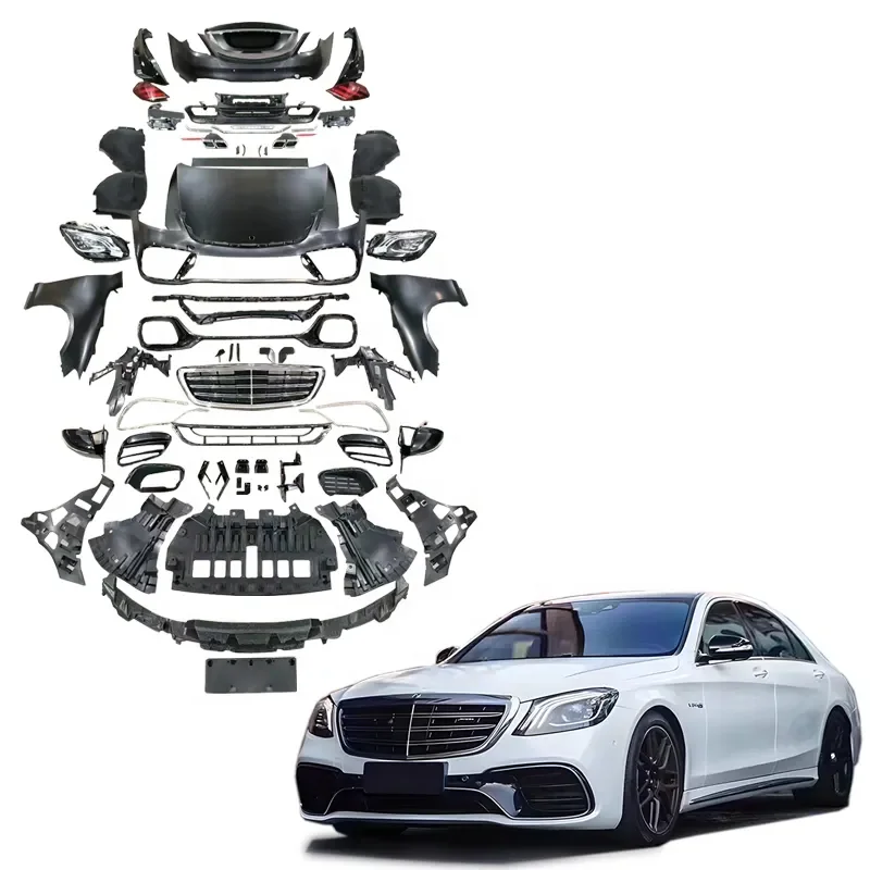 

Для Авто модификации для mer cedes w221 w222 интерьер S класс 2006-2013 facelift до W222 S63 AMG автомобильный бампер