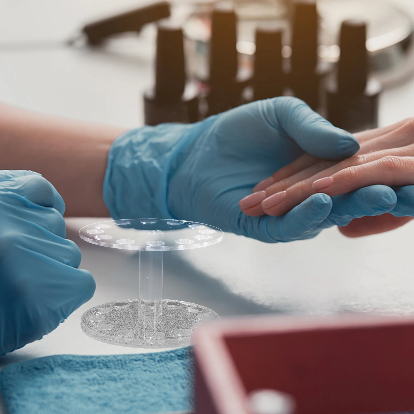 

Crystal Heart-shaped Pencil Nail Uv Stand Polish Holder Tip for Brush Nails Tech