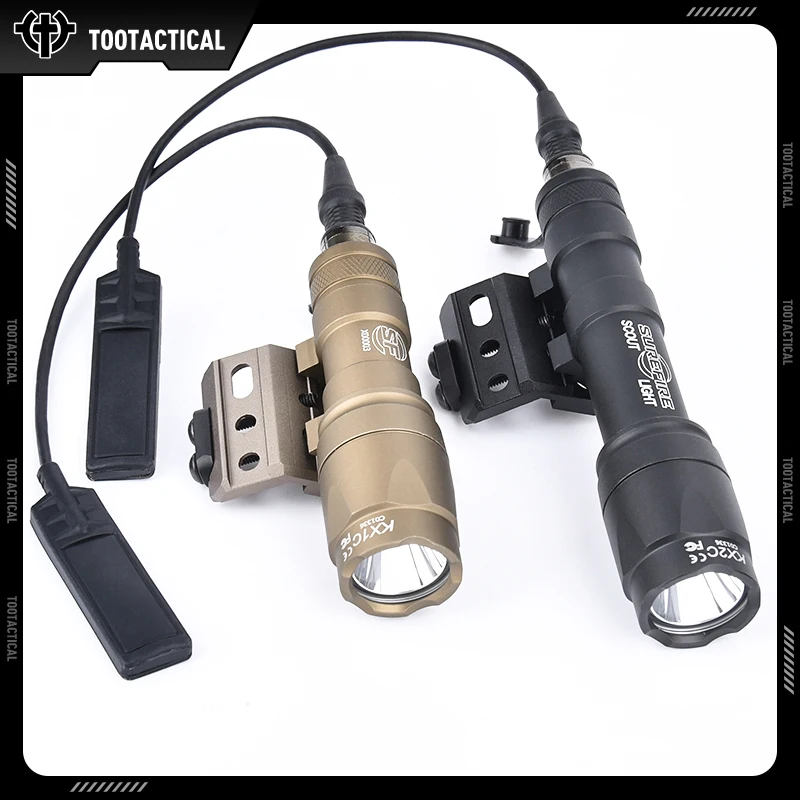 Tactical M300A Hunting Light Surefir M600C Scout Flashlight With Metal Offset Base Mount Set SF White Spotlight Fit 20 MM Rail