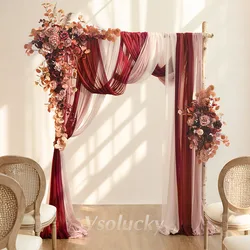 6,5 metri arco nuziale drappeggiato corridoio runner tessuto drappeggio tenda palcoscenico sfondo tendaggi decorazione incantatrice