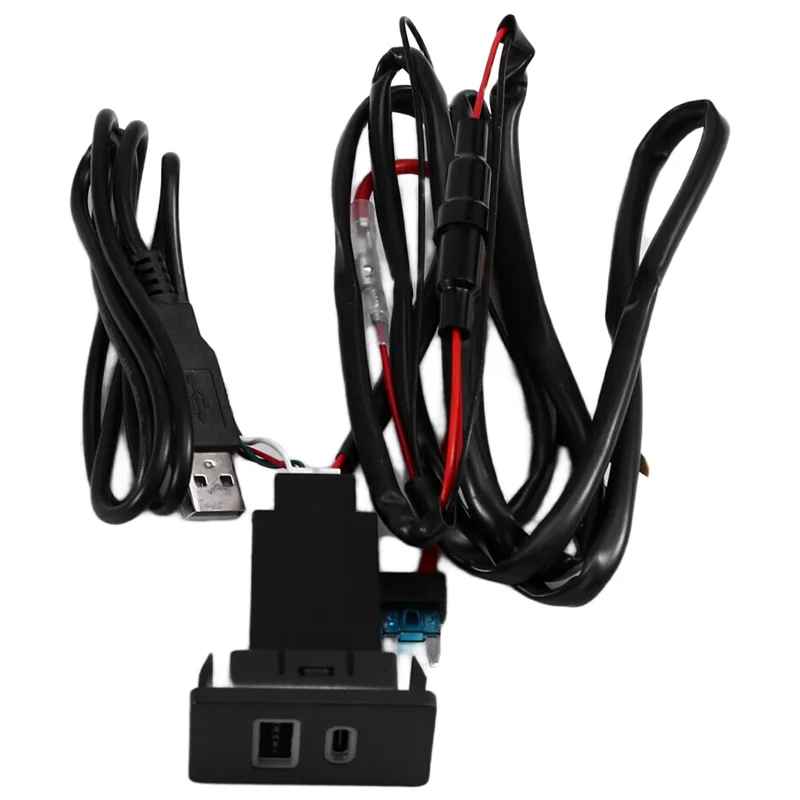 

-N07R Car Charger USB TYPE-C Charger Fast Charging Socket Input Adapter Audio Radio U-Disk Flash Socket For Toyota Corolla