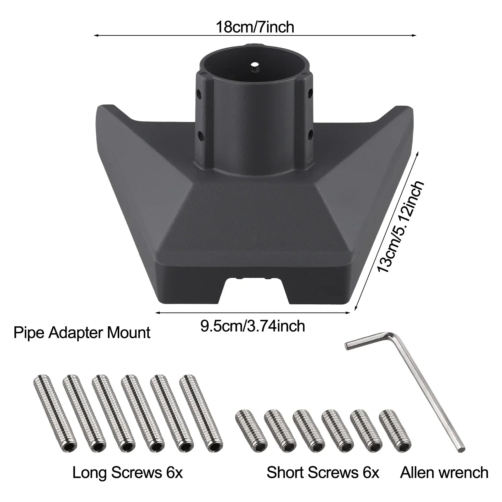 1set Pole Mount Base With Wrench 12pcs Screws Aluminum Alloy Parts For Starlink For Gen 3 Pipe Adapter Power Tools Accessories