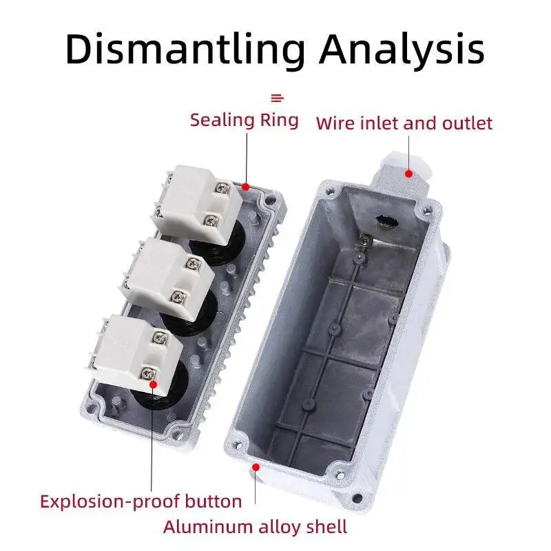 Explosion Proof Push Button Box LA53-2/3 Customized Operation Box Aluminum Alloy Start Stop Emergency Stop