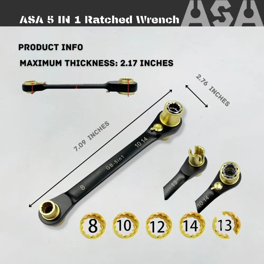 SCHWARZER 5-in-1-Ratschenschlüssel