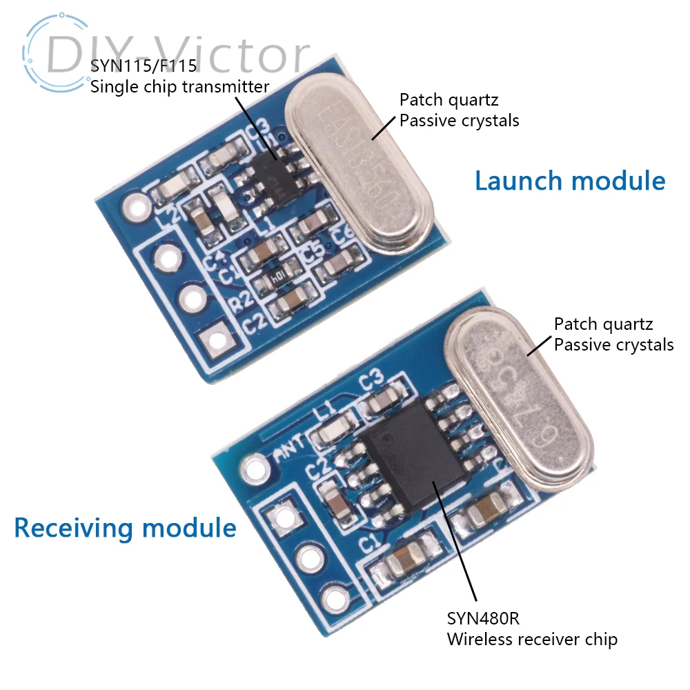 1Set 2Pcs 433MHZ Wireless Transmitter Receiver Board Module SYN115 SYN480R ASK/OOK Chip PCB for arduino