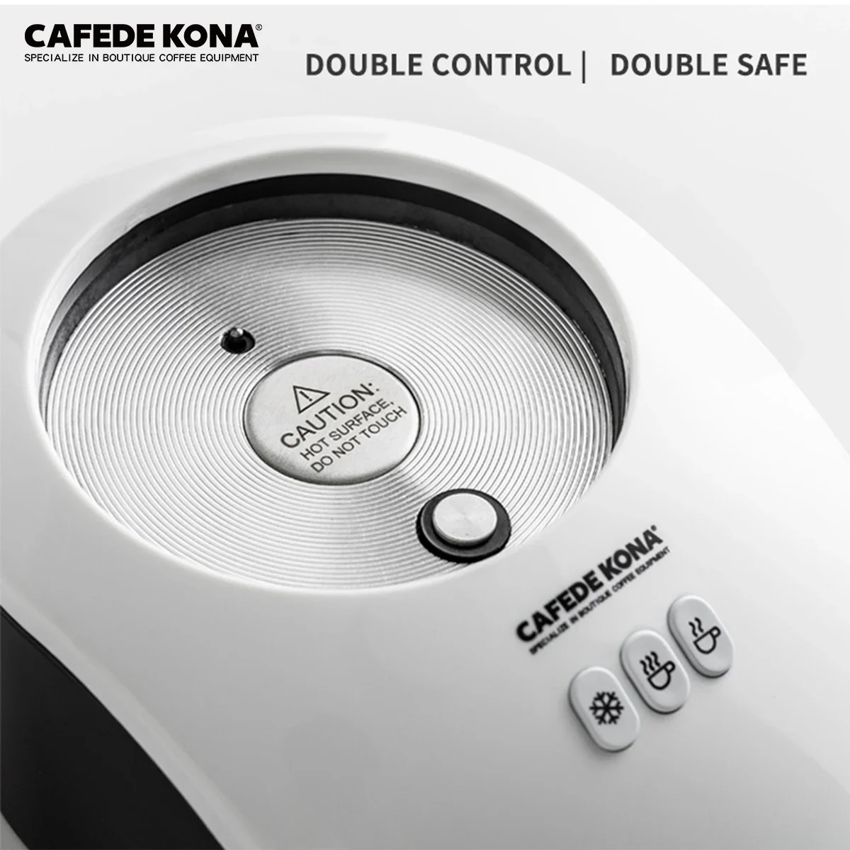 Cafede Kona Milk Frother Stainless Steel Latte Coffee Mate Milk Foaming Steaming Machine images - 6