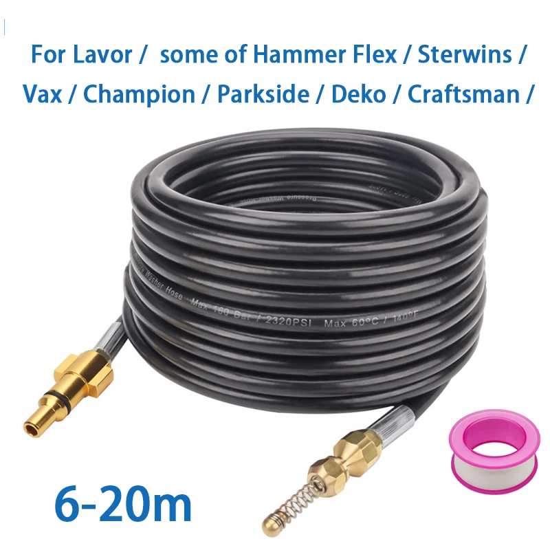 

6-20M Sewer Drain High Pressure Washer Hose Pipe Cleaning Hose Watering Cleaning Extension Hose For Lavor Vax Champion Parkside