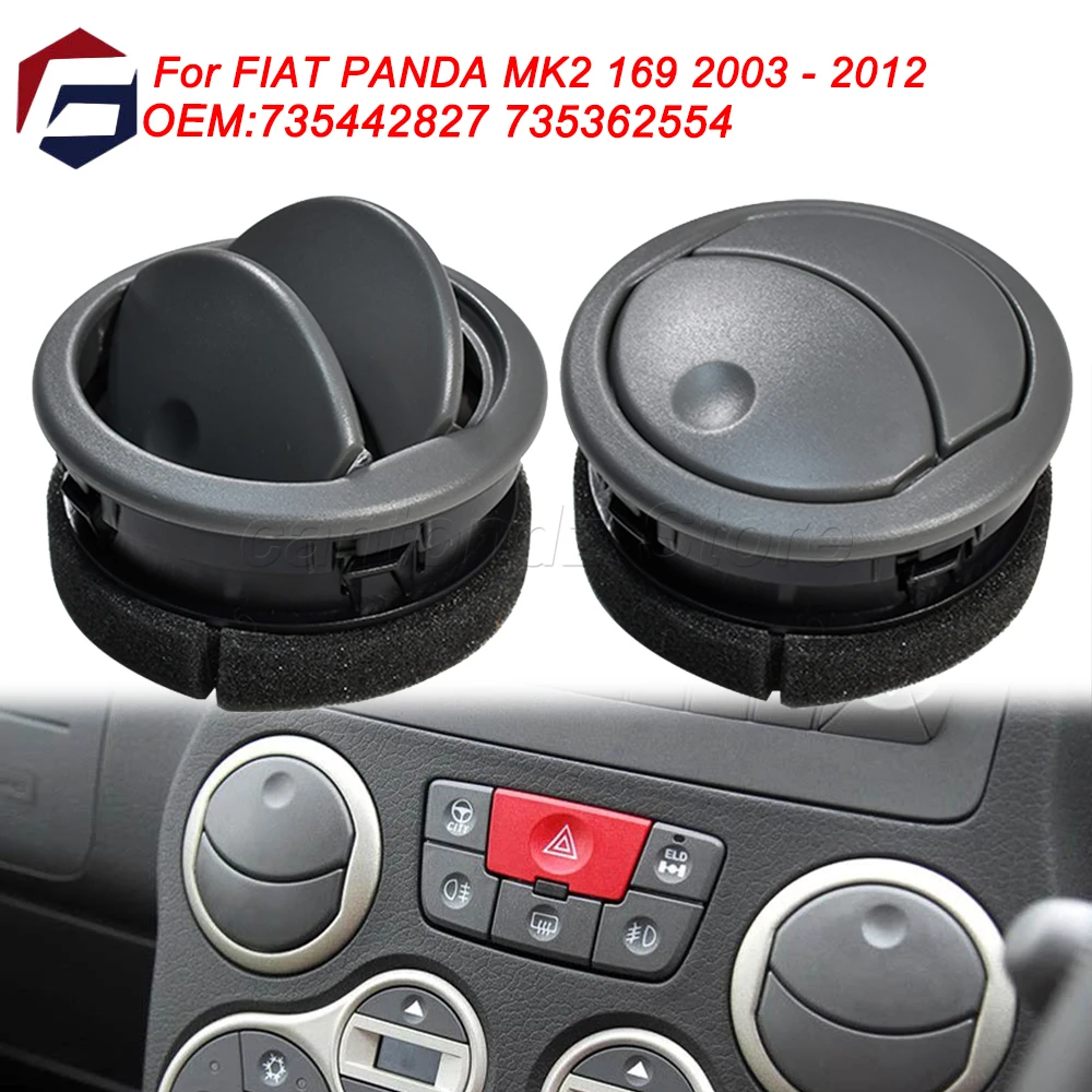 

Heating Grille Diffuser DashBoard Air Vent Grille Front Air Vent Nozzle for FIAT PANDA MK2 169 2003-2012 735442827 735362554