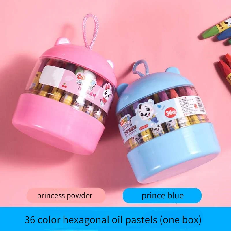 Barrel Oil Painting Stick 12/18/24/36 Color Crayon Hexagonal Rod Children's Graffiti Pen Safety and Environmental Protection