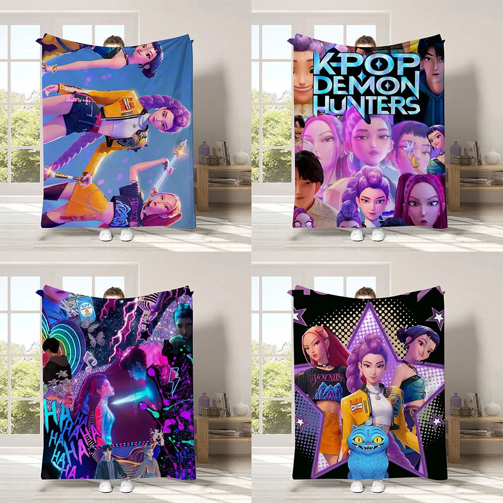 K-pop شيطان الصيادين بطانية جودة لينة دافئة مريحة ديكور المنزل الفانيلا البطانيات الشتاء الاطفال الأريكة السرير رقيق المفرش #1