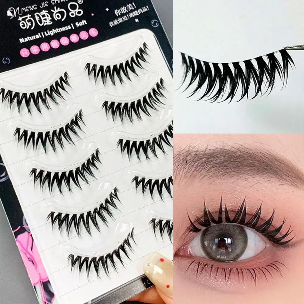 5 Pairs Transparent Invisible Lash Stems False Eyelashes Soft Long-lasting Lightweight Strip Lashes Comfortable Lashes Cluster