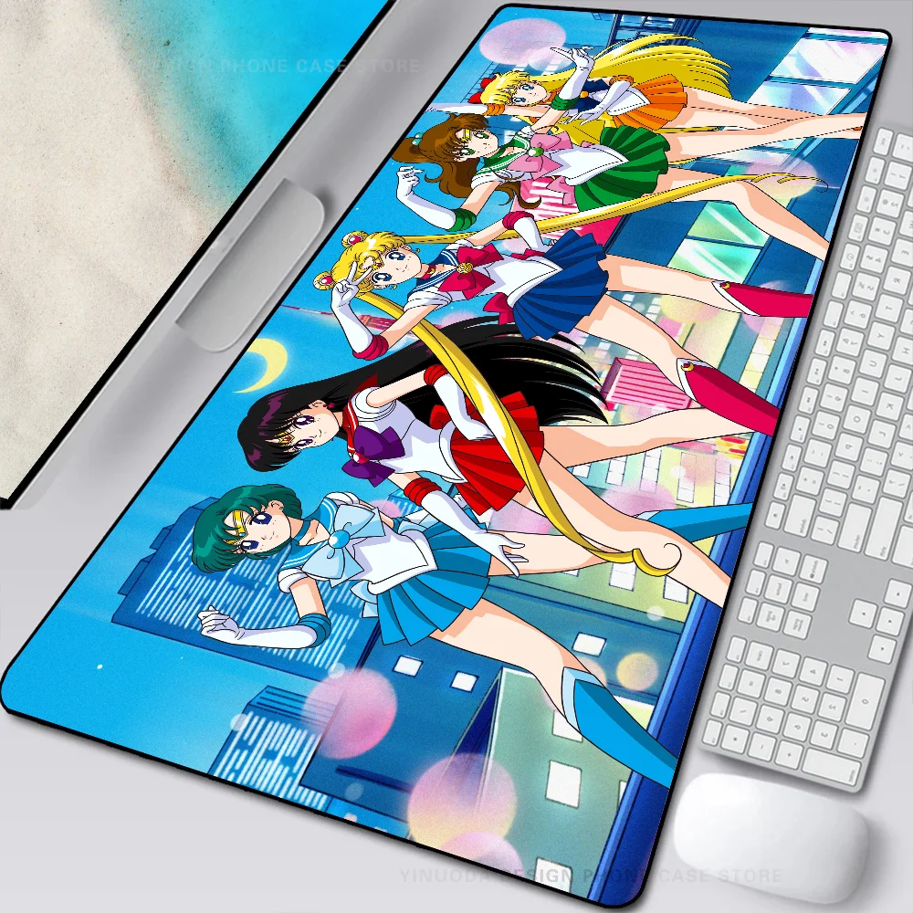 

S-Sailor Girl Cute M-Moon Mousepad Mouse Mat Desk Mat With Pad Gaming Accessories Prime Gaming XXL Keyboard Pad