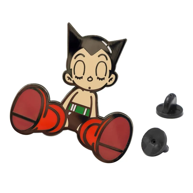 Mighty Atom Metal Pins Anime Tetsuwan Atom Badges Astroboy Pendant Animation Brooches for Bag Backpack Clothing Lapel ACG Toys view 4