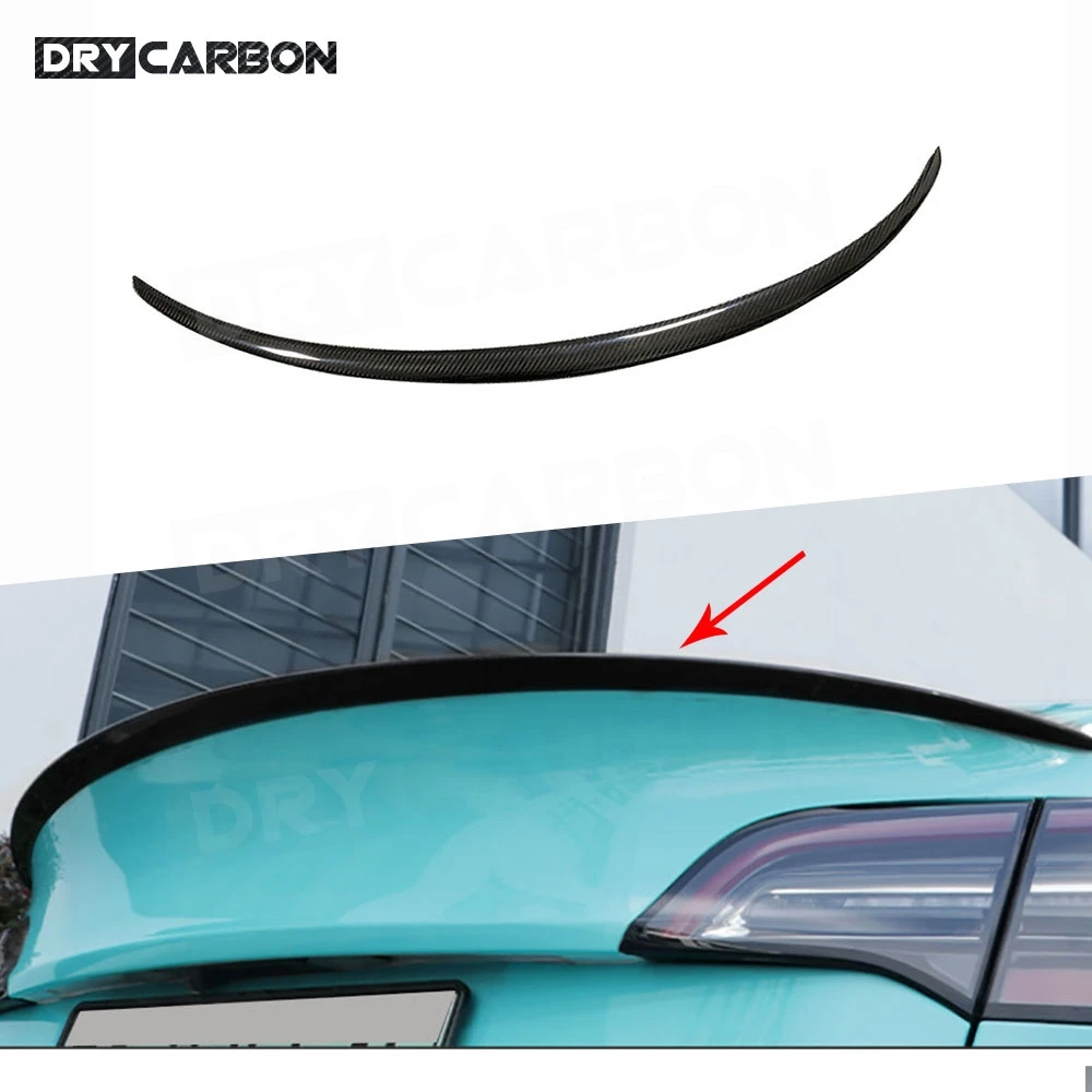 

Dry Carbon Fiber Duckbill Rear Trunk Wing Spoiler for Tesla Model Y 2017+ FRP Rear Boot Lip Car Body Kits Rear Spoiler