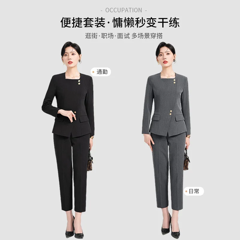 

Профессиональный женский костюм высокого класса Feel2024Весна и осень Новый костюм для приема в отеле Салон красоты Рабочая униформа Блейзер