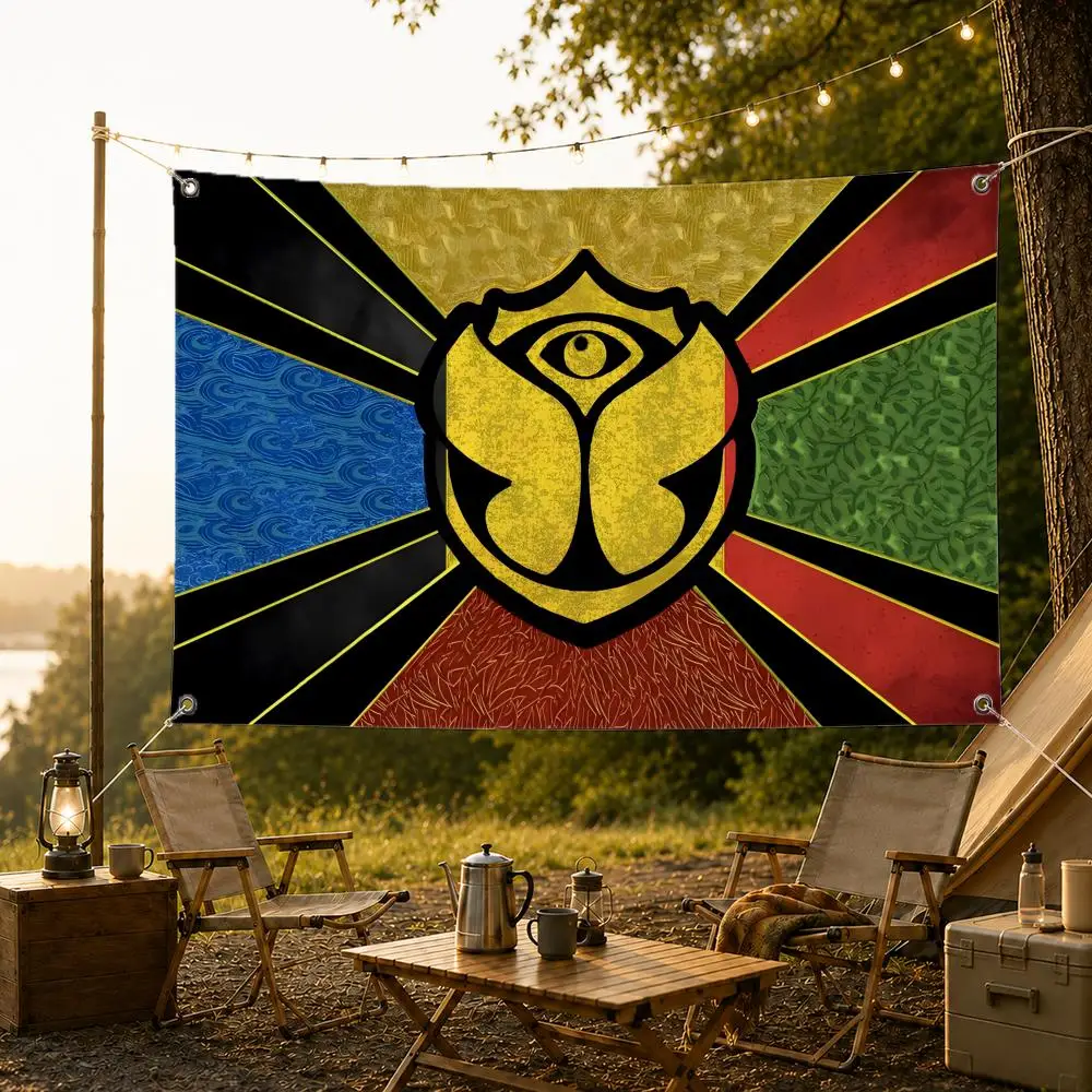 Music Festival T-TomorrowlandS Flags Washable Fade-Resistant Flag HD Print Lightweight Durable Indoor/Outdoor