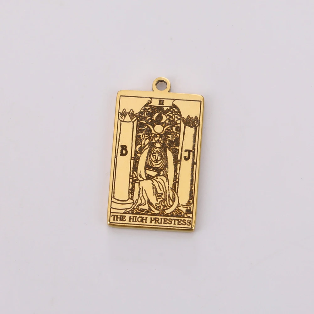 Dawapara Tarot-Kartenanhänger für die Schmuckherstellung, Astrologie, Tarotkarten, Major Arcana, magisches Amulett, Anhänger aus Edelstahl – Detail 21