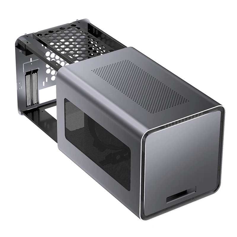Jonsbo V8-Gehäuse, MINI ITX-Gehäuse, 240 Wassergekühltes Desktop-Mini, herausziehbares Computergehäuse aus Aluminiumgehäuse aus Legierung