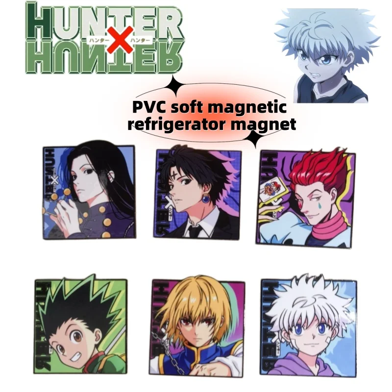 Hunter x Hunter Cartoon-Anime-Stil Hisoka und Gon Persönlichkeits-Kreativ-PVC-Flachmagnet-Kühlschrankaufkleber-Dekoration