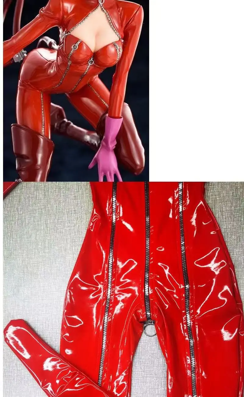 

Red Cat Girl Anne Takamaki Costume (P5 Themed) - Shiny PU Leather Tight Outfit