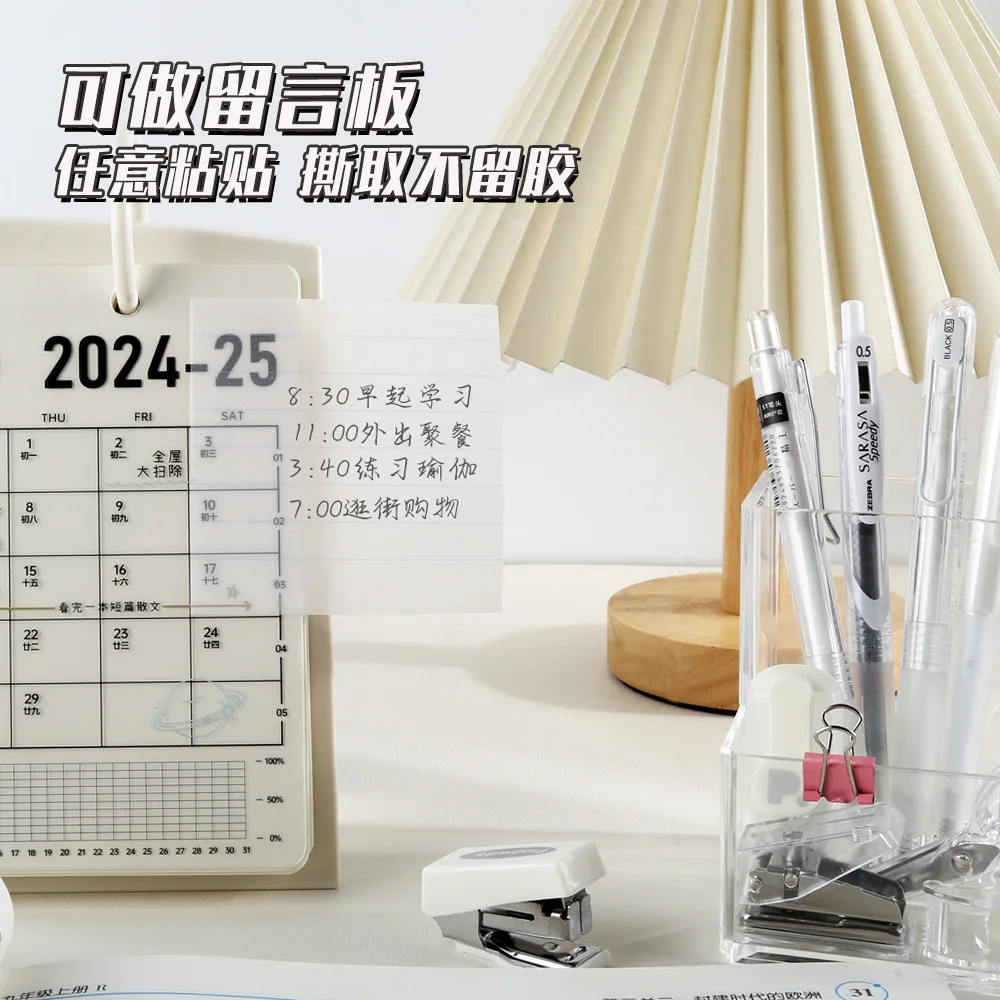 50 Sheets/pad Transparent Sticky Notes Pad PET Waterproof Posted for Take Note Memo Reminder For Students Office School Supplies